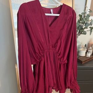 Women's satin long sleeve shirt